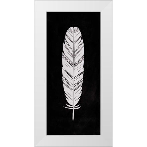 White Feather White Modern Wood Framed Art Print by Atelier B Art Studio