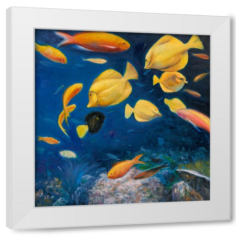 FISH UNDER THE SEA White Modern Wood Framed Art Print by Atelier B Art Studio