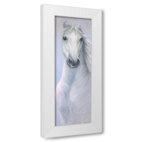 POWERFUL WHITE HORSE White Modern Wood Framed Art Print by Atelier B Art Studio