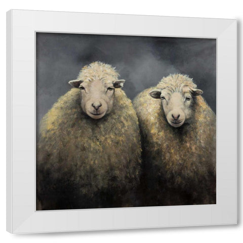 Sheeps Wool White Modern Wood Framed Art Print by Atelier B Art Studio