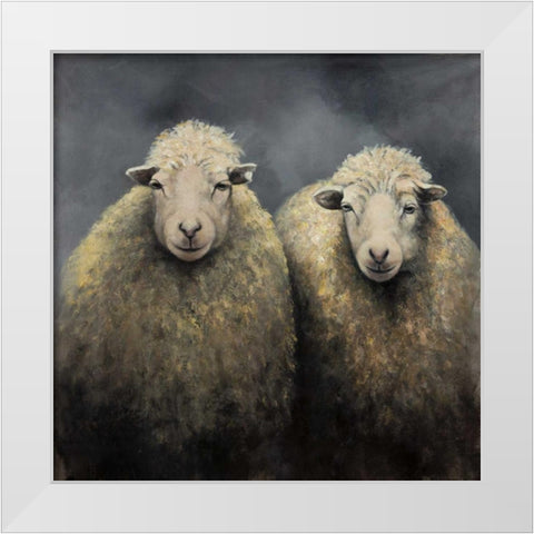 Sheeps Wool White Modern Wood Framed Art Print by Atelier B Art Studio