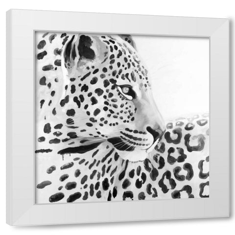 Beautiful Leopard White Modern Wood Framed Art Print by Atelier B Art Studio
