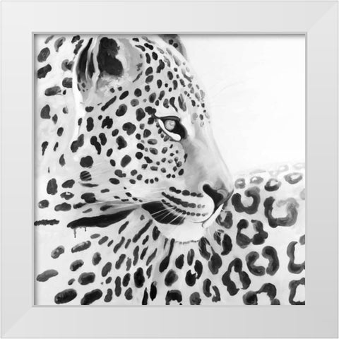 Beautiful Leopard White Modern Wood Framed Art Print by Atelier B Art Studio