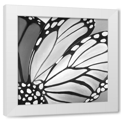Butterfly Wings White Modern Wood Framed Art Print by Atelier B Art Studio