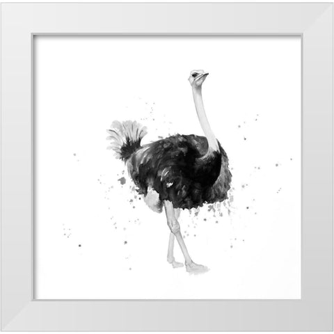 PROUD OSTRICH White Modern Wood Framed Art Print by Atelier B Art Studio
