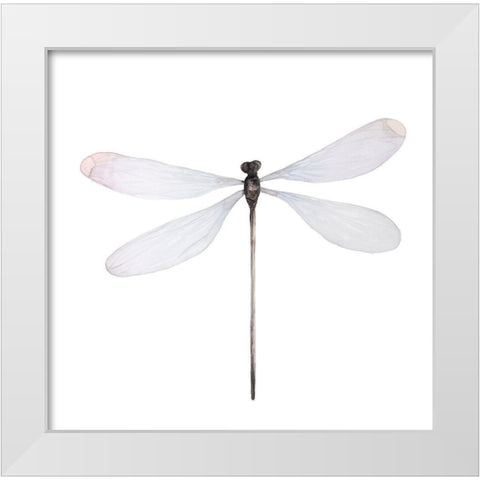 MINIMALIST DRAGONFLY White Modern Wood Framed Art Print by Atelier B Art Studio