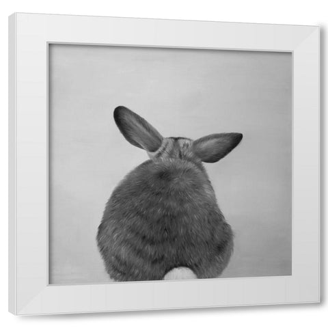 LITTLE RABBIT FROM BEHIND White Modern Wood Framed Art Print by Atelier B Art Studio