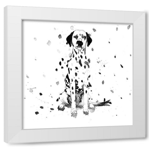 DALMATIAN DOG White Modern Wood Framed Art Print by Atelier B Art Studio