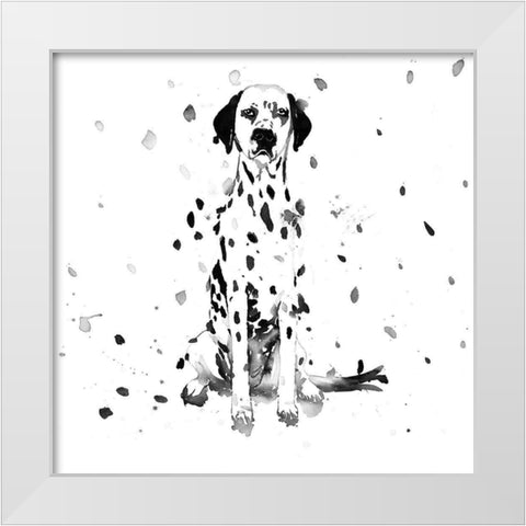 DALMATIAN DOG White Modern Wood Framed Art Print by Atelier B Art Studio