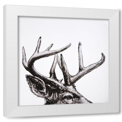 ROE DEER PLUME White Modern Wood Framed Art Print by Atelier B Art Studio