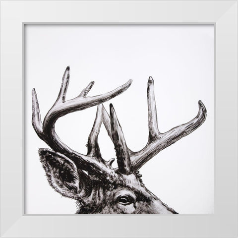 ROE DEER PLUME White Modern Wood Framed Art Print by Atelier B Art Studio