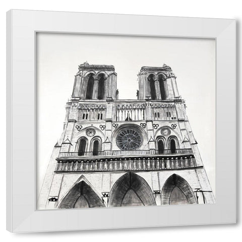 NOTRE-DAME DE PARIS CATHEDRAL White Modern Wood Framed Art Print by Atelier B Art Studio