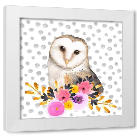 BEAUTIFUL OWL White Modern Wood Framed Art Print by Atelier B Art Studio