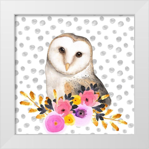 BEAUTIFUL OWL White Modern Wood Framed Art Print by Atelier B Art Studio