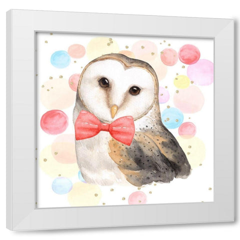 OWL CHIC White Modern Wood Framed Art Print by Atelier B Art Studio