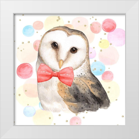 OWL CHIC White Modern Wood Framed Art Print by Atelier B Art Studio