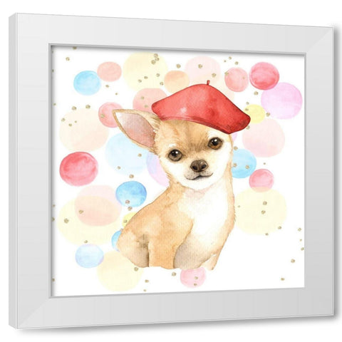 CHIHUAHUA DOG ARTIST White Modern Wood Framed Art Print by Atelier B Art Studio