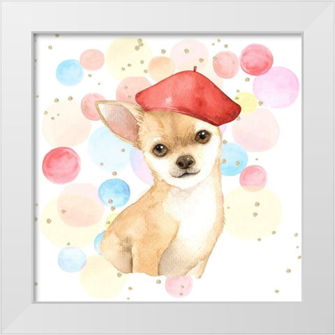 CHIHUAHUA DOG ARTIST White Modern Wood Framed Art Print by Atelier B Art Studio
