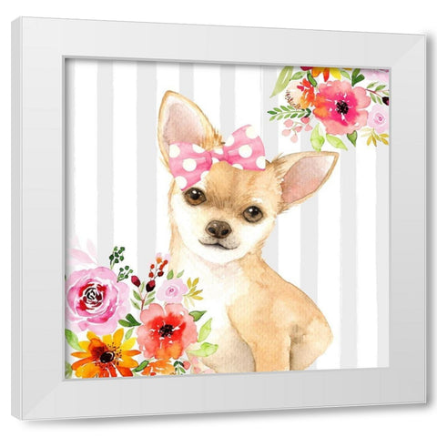 CHIHUAHUA DOG White Modern Wood Framed Art Print by Atelier B Art Studio