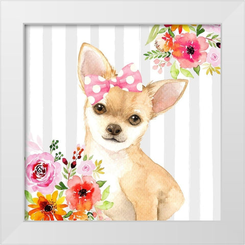 CHIHUAHUA DOG White Modern Wood Framed Art Print by Atelier B Art Studio
