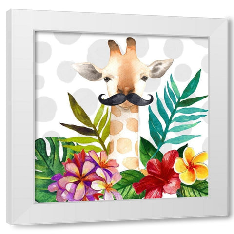 EXOTIC GIRAFFE White Modern Wood Framed Art Print by Atelier B Art Studio