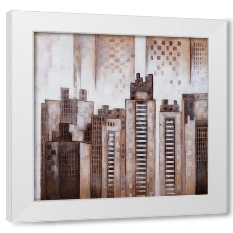 SQUARE CITY White Modern Wood Framed Art Print by Atelier B Art Studio
