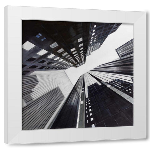 Cityscapes of Building White Modern Wood Framed Art Print by Atelier B Art Studio