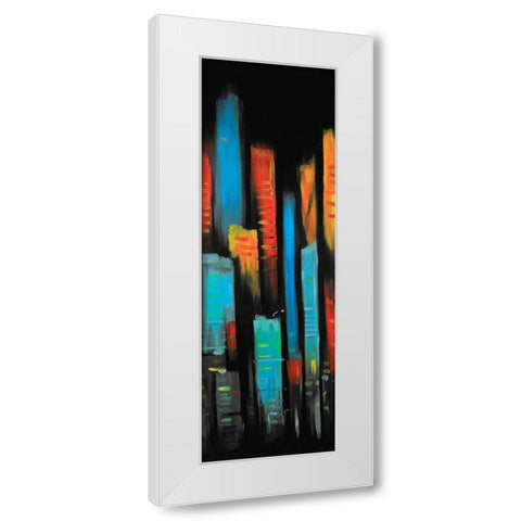 ABSTRACT AND COLORFUL TALL BUILDINGS White Modern Wood Framed Art Print by Atelier B Art Studio