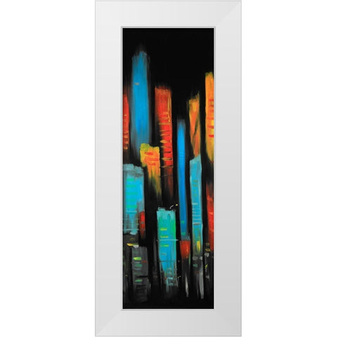 ABSTRACT AND COLORFUL TALL BUILDINGS White Modern Wood Framed Art Print by Atelier B Art Studio