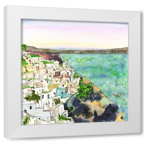 LANDSCAPE OF CRETE White Modern Wood Framed Art Print by Atelier B Art Studio