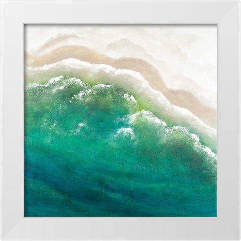 Turquoise Sea White Modern Wood Framed Art Print by Atelier B Art Studio