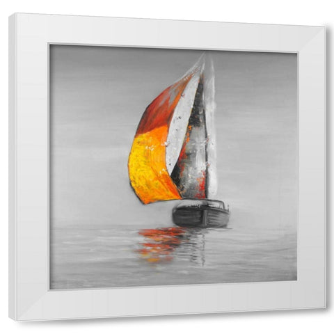 Sail White Modern Wood Framed Art Print by Atelier B Art Studio