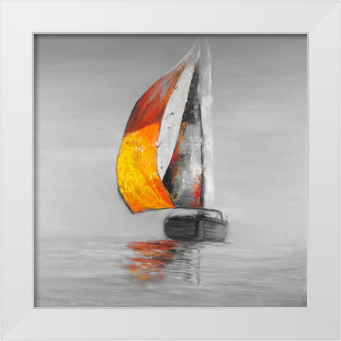 Sail White Modern Wood Framed Art Print by Atelier B Art Studio
