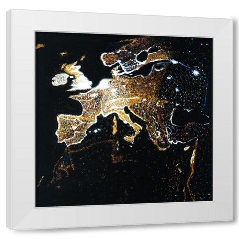 EUROPEAN CONTINENT White Modern Wood Framed Art Print by Atelier B Art Studio