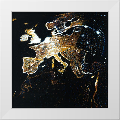 EUROPEAN CONTINENT White Modern Wood Framed Art Print by Atelier B Art Studio