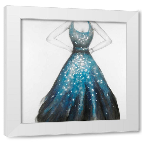 Blue Princess Dress White Modern Wood Framed Art Print by Atelier B Art Studio