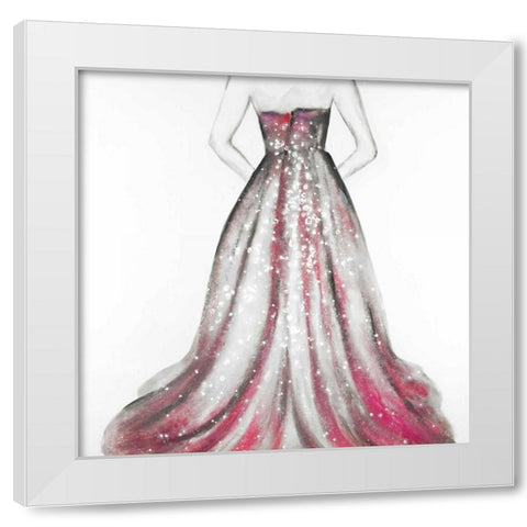 Pink Princess Dress White Modern Wood Framed Art Print by Atelier B Art Studio