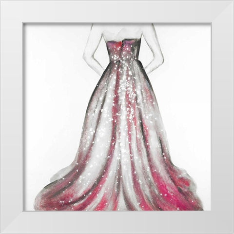 Pink Princess Dress White Modern Wood Framed Art Print by Atelier B Art Studio