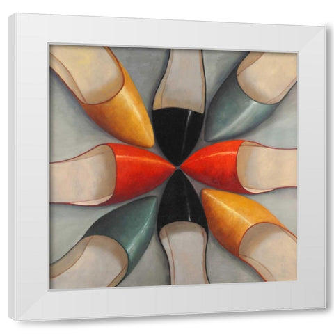 Womens Ballerina Shoes Style White Modern Wood Framed Art Print by Atelier B Art Studio