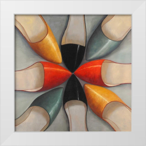 Womens Ballerina Shoes Style White Modern Wood Framed Art Print by Atelier B Art Studio