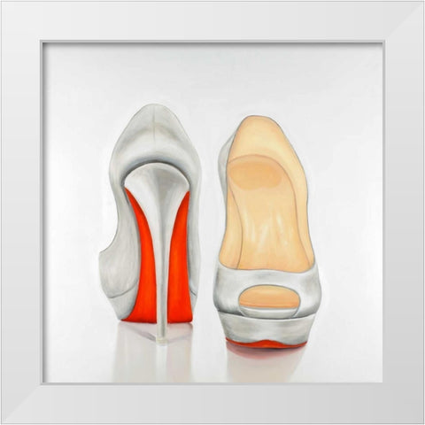 High Heel Shoes White Modern Wood Framed Art Print by Atelier B Art Studio