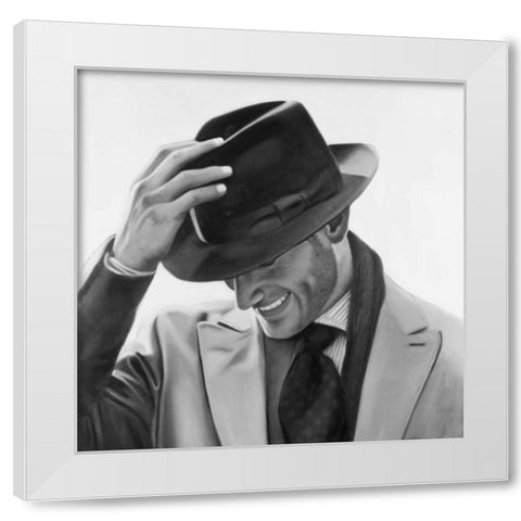 Well-dressed Man White Modern Wood Framed Art Print by Atelier B Art Studio