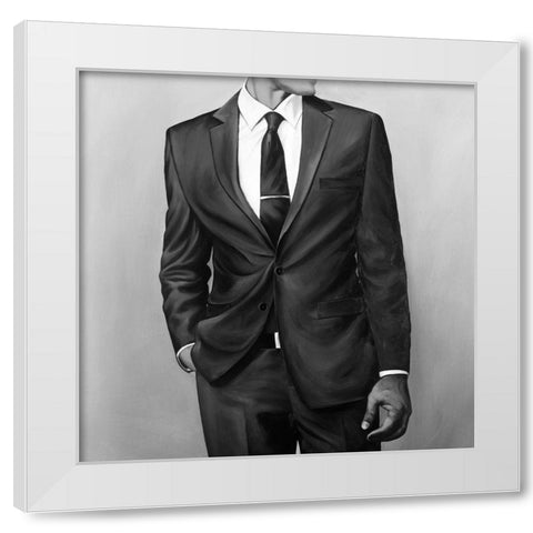 MAN IN A GREAT COSTUME White Modern Wood Framed Art Print by Atelier B Art Studio