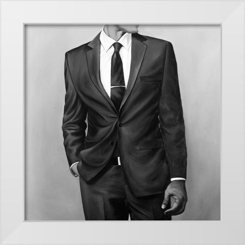 MAN IN A GREAT COSTUME White Modern Wood Framed Art Print by Atelier B Art Studio