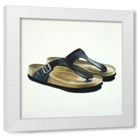SANDALS White Modern Wood Framed Art Print by Atelier B Art Studio
