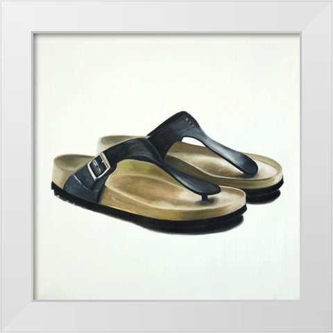 SANDALS White Modern Wood Framed Art Print by Atelier B Art Studio