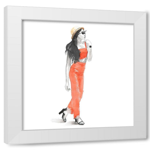 STRIKE THE POSE White Modern Wood Framed Art Print by Atelier B Art Studio