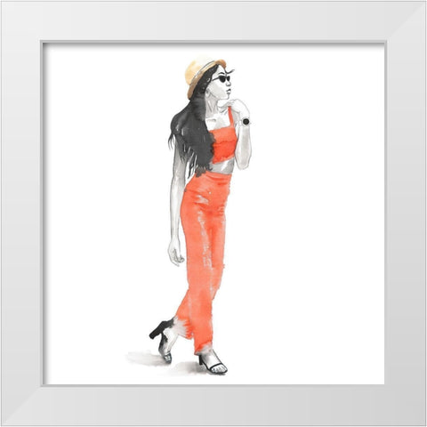 STRIKE THE POSE White Modern Wood Framed Art Print by Atelier B Art Studio
