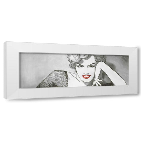 Vintage Style Marilyn Monroe White Modern Wood Framed Art Print by Atelier B Art Studio