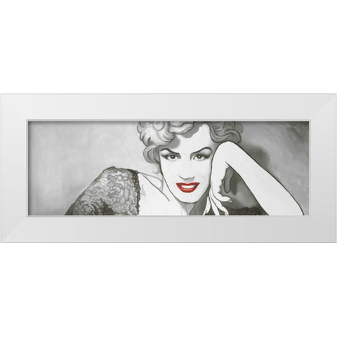 Vintage Style Marilyn Monroe White Modern Wood Framed Art Print by Atelier B Art Studio